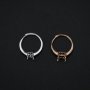 1Pcs Multiple Size Oval Prong Bezel Rose Gold Plated Solid 925 Sterling Silver DIY Adjustable Ring Settings for Moissanite Gemstone 1294167