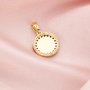 8MM Keepsake Breast Milk Round Pendant Bezel with Birthstone,Solid 14K 18K Gold Charm,Halo Birthstone Deco Charm,DIY Solid Back Charm Bezel For Resin 1411326