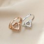 Keepsake Heart Prong Ring Settings for Faceted Gemstone Rose Gold Plated Solid 925 Sterling Silver Adjustable DIY Ring Bezel Supplies 1294262