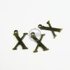 10pcs 15x10mm vintage kawaii metal alphabet letter X bronze brass pendant charm packs assortment 1810079
