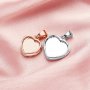 Keepsake Breast Milk Resin Halo Heart Pendant Bezel Settings,Solid Back 925 Sterling Silver Rose Gold Plated Birthstone Pendant Charm,DIY Pendant Supplies 1431250