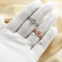 6x8MM Oval Prong Rings Settings Stackable Solid 925 Sterling Silver Rose Gold Plated Art Deco Bezel Stacker Ring DIY Set 1294475