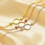 8MM Keepsake Breast Milk Resin Round Bezel Birthstone Bracelet Settings,Solid 925 Sterling Silver Rose Gold Plated Bracelet 7.08''+2.16'' 1900305
