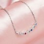 Keepsake Breast Milk Resin Pendant Necklace Settings,Solid 925 Sterling Silver 2x4MM Marquise Bezel CZ Birthstone Necklace With 16''+2'' Chain 1431255
