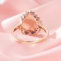 Solid 14K Gold Keepsake Color Birthstones Halo Pear Ring Bezel Settings,DIY Rings for Breast Milk Making 1294701