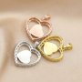 8MM Keepsake Breast Milk Resin Heart Halo Pendant Prong Settings Mother Baby Solid 925 Sterling Silver Rose Gold Plated Charm Bezel 1431132