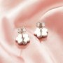 Keepsake Breast Milk Resin Dog Paw Bezel Studs Earrings Settings,Solid Back Solid 14K 18K Gold Earring,DIY Earrings Supplies 1706222