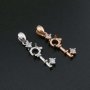 1Pcs 5MM Key Round Prong Pendant Settings Rose Gold Plated Solid 925 Sterling Silver Cabochon Charm Bezel Tray DIY Supplies 1411262