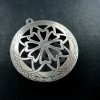 5pcs 33MM vintage style antiqued silver flower engraved filigree round photo locket pendants DIY supplies 1113019