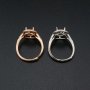 1Pcs Oval Prong Ring Settings Blank Adjustable Halo Pave CS Stone Rose Gold Plated Solid 925 Sterling Silver DIY Bezel for Gemstone 1224046