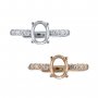 Oval Ring Blank Settings Bezel Solid 925 Sterling Silver Rose Gold Plated Adjustable Ring Band 1224103