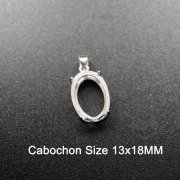 1Pcs 13X18MM Oval 925 Sterling Silver Bezel Setting Tray DIY Pendant Charm Supplies 1421091-2