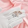 Multiple Size Solid 14K Rose Gold Pear Shape Prong Bezel Settings for Gemstone Moissanite Diamond DIY Pendant Charm 1431031-1
