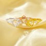 6x8MM Oval prongss Ring Settings,Solid 925 Sterling Silver Rose Gold Plated Three Stone Ring,DIY Ring Supplies For Gemstone 1224228