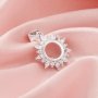 Halo Round Prong Pendant Settings,Flower Solid 14K 18K Gold Pendant,Moissanite Diamond Round Pendant,DIY Pendant Supplies 1411437