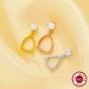 Pear Prong Pendant Bezel Settings,Solid 925 Sterling Silver Rose Gold Plated Pendant Charm,CZ Stone Art Deco Pendant,DIY Pendant Charm Tray Supplies 1431480