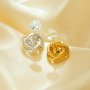 Keepsake Breast Milk Resin Ball Round Pin Studs Earring Settings for 6-7MM Half Drilled Pearl Bead,Solid 925 Sterling Silver Gold Plated Earrings,DIY Earrings Supplies 1706220