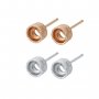 4MM Round Studs Earrings Blank Settings Rose Gold Plated Solid 925 Sterling Silver DIY Earrings Supplies 1706082