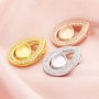 6x8MM Keepsake Breast Milk Bezel Pear Pendant Settings,Solid 14K/18K Gold Charm,DIY Memory Jewelry Supplies 1431161