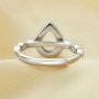 6x8MM Keepsake Breast Milk Memory Halo Pear Prong Ring Settings Art Deco Cathedral Solid 925 Sterling Silver Stackable Ring with Marquise Bezel 1294662