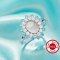 Keepsake Breast Milk Resin Double Halo Oval Ring Bezel Settings,Birthstone Solid 925 Sterling Silver Ring,CZ Stone Art Deco Solid Back Ring,DIY Ring Supplies 1222151-1