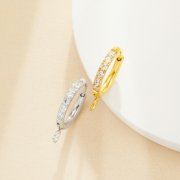 Stainless Steel Hoop Earrings,Silver Gold Plated Hoop Earrings,Minimalists Pave CZ Stone Earrings,DIY Earrings Supplies 1706228