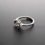 1Pcs 5-8MM Round Simple Silver Gemstone Cz Stone Prong Bezel Solid 925 Sterling Silver Adjustable Ring Settings 1214033