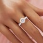 Hexagon Prong Ring Settings,Infinity Solid 14K 18K Gold Moissanite Ring,Elegant Pave Moissanite Ring,DIY Ring Supplies For Gemstone 1294986
