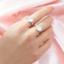 Solid 14K Gold Keepsake Color Birthstones Halo Pear Ring Bezel Settings,DIY Rings for Breast Milk Making 1294700