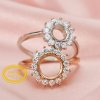 Keepsake Breast Milk Round Halo Prongs Ring Settings Resin Solid 14K Gold with Moissanite Accents DIY Ring Blank Band 1212036-1