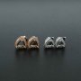 1Pair 5-6MM Rose Gold Plated Solid 925 Sterling Silver Trillion Triangle Prong Bezel DIY Studs Earrings Settings for Gemstone Jewelry Supplies 1706047