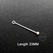 5Pcs 33MM 925 Sterling Silver Screw Ball Pin For Beading Pendant Bail DIY Supplies 1512012-3
