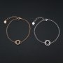 1Pcs 6-8MM Round Prong Bezel Bracelet Settings Halo Rose Gold Plated Solid 925 Sterling Silver Tray for Gemstone 6''+1.6'' 1900245