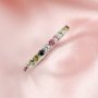 2MM Dainty October Birthstone Eternity Ring Rainbow Tourmaline Wedding Engagement Full Band Stackable Ring Solid 14K Gold Ring 1294292