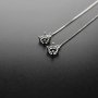 1Pair 5-8MM Round Bezel Solid 925 Sterling Silver Gemstone Prong Earrings Settings DIY Ear Wire Findings Rose Gold Plated 3'' 1706031