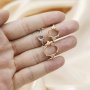 1Pcs Multiple Size Silver Oval Gems Cz Stone Prong Setting 925 Sterling Silver Bezel Tray DIY Adjustable Ring Settings 1224003