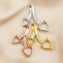 6MM 8MM Keepsake Double Heart Pendant Prong Settings Mother Baby Solid 925 Sterling Silver Rose Gold Plated Charm Bezel 1431129