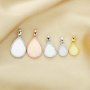 Breast Milk Resin Pear Solid Back Pendant Bezel Settings,Solid 925 Sterling Silver Rose Gold Plated Pendant,DIY Memory Jewelry Supplies 1431138