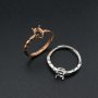 1Pcs 5x7MM Oval Bezel Simple Shank Rose Gold Plated Solid 925 Sterling Silver Adjustable Prong Ring Settings Blank for Gemstone 1224034