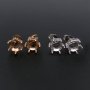 1Pair 5-8MM Round 6 Prong Rose Gold Plated Solid 925 Sterling Silver Studs Earrings Settings DIY Jewelry Supplies 1706040