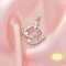 Three Stones Prong Pendant Settings,Space Planet Solid 14K 18K Gold Pendant With 4MM Round,4x6MM Oval,5x7MM Oval Stone 1421265