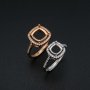 1Pcs 5-8MM Cushion Square Prong Ring Settings Blank Adjustable Halo Rose Gold Plated Solid 925 Sterling Silver DIY Bezel for Gemstone 1294189