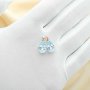 8x12MM Pear Sky Blue Topaz Birthstone Pendant Charm,Solid 925 Sterling Silver Charm,November Birthstone Pendant,DIY Keepsake Charm 1431148