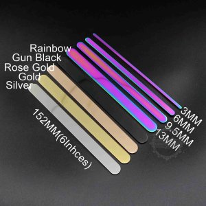 5pcs 3-13mm width stainless steel rose gold silver gun black DIY engraving stamping blank bangle bracelet 6inches long 1900189