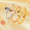 4x6MM Keepsake Breast Milk Resin Oval Ring Bezel Settings,Solid Back 925 Sterling Silver Rose Gold Plated Ring,DIY Memory Ring Supplies 1224187