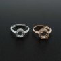 1Pcs 6.5-9MM Halo Round Prong Bezel Rose Gold Plated Solid 925 Sterling Silver Adjustable Ring Settings for Moissanite Gemstone DIY Supplies 1210054