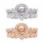 6x8MM Pear Prong Ring Settings tackable Solid 925 Sterling Silver Rose Gold Plated Bezel Stacker Marquise Band Set DIY Supplies 1294414