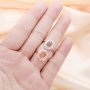 8x10MM Halo Oval Prong Ring Settings,Sun Flower Solid 925 Sterling Silver Rose Gold Plated Ring,Vintage Styles Ring,DIY Ring Bezel For Gemstone 1224184