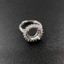 1Pcs 8-10-12MM Round Cz Stone Prong Setting 925 Sterling Silver Bezel Tray Adjustable Ring Settings 1212036