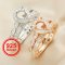 6x8MM Pear Prong Ring Settings Stackable Solid 925 Sterling Silver Rose Gold Plated Band Stacker Ring Set DIY Supplies 1294406